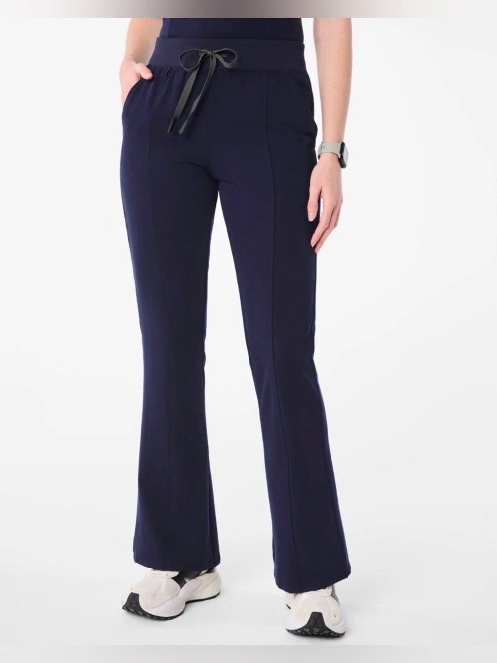 NEW never worn Figs high waisted navy blue flare scrub pants